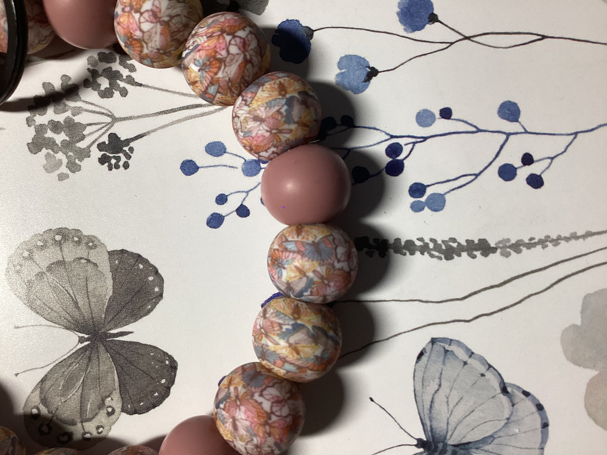 Boho Butterfly Wristlet Keychain