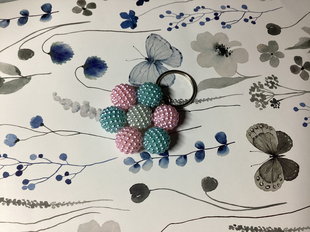 Cotton Candy Flower Keychain