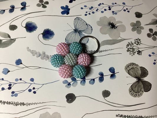 Cotton Candy Flower Keychain