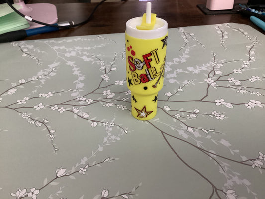 Softball Tumbler Keychain / Chapstick Holder