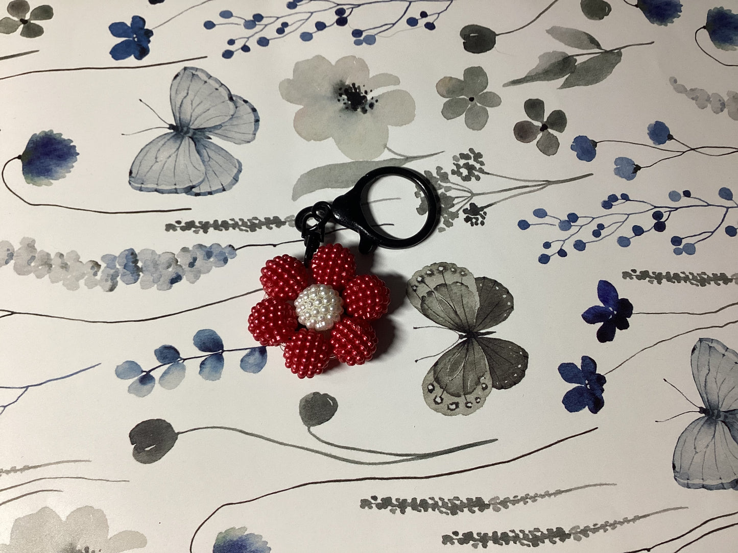Ruby Mini Flower Keychain