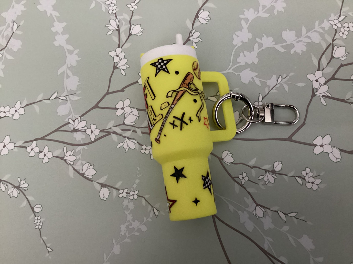 Softball Tumbler Keychain / Chapstick Holder