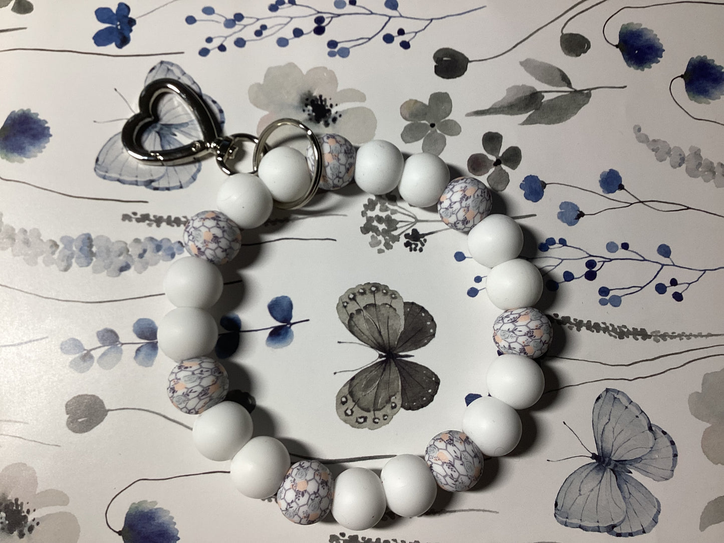 Flowery Drip Wristlet Keychain