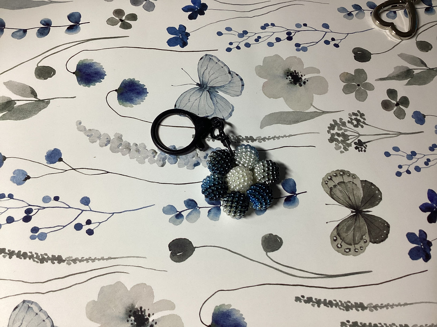 Midnight Mini Flower Keychain